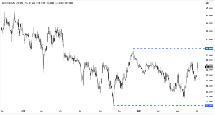 DUKE Daily Candle Chart