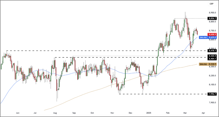 FTSE 100 Rolling Futures (Daily Candle Chart)