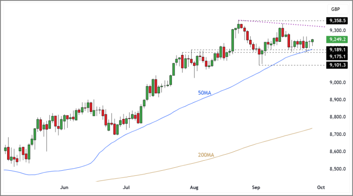 FTSE 100 Rolling Futures (Daily Candle Chart)