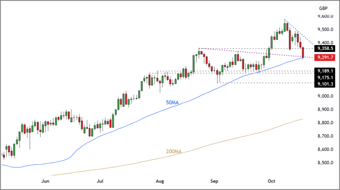 FTSE 100 Rolling Futures (Daily Candle Chart)