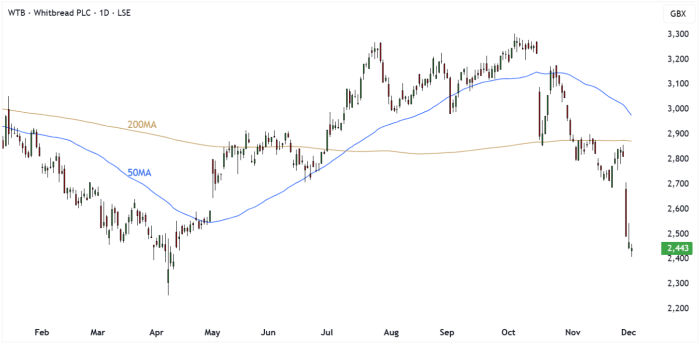 WTB Daily Candle Chart