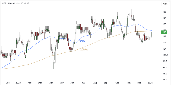 NET Daily Candle Chart