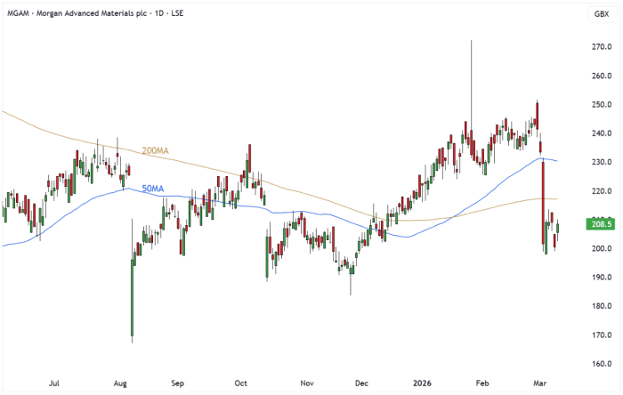 MGAM Daily Candle Chart